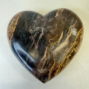 6"Brown Marble Heart Stone Paperweight‎ 4+lbs Desk Decor Display Valentine Gift